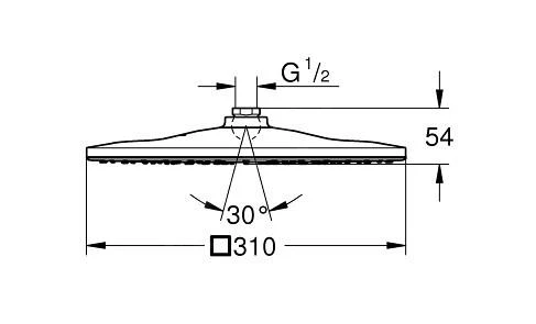 Grohe Rainshower - Kopfbrause 310 Mono Cube 9,5 L/min, 1 Strahl, Verchromt 26568000 - Image 2