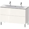 Duravit L-Cube - Waschtischunterschrank 856x1220x481 Mm, 2 Auszüge, Weiß Glänzend LC659902222