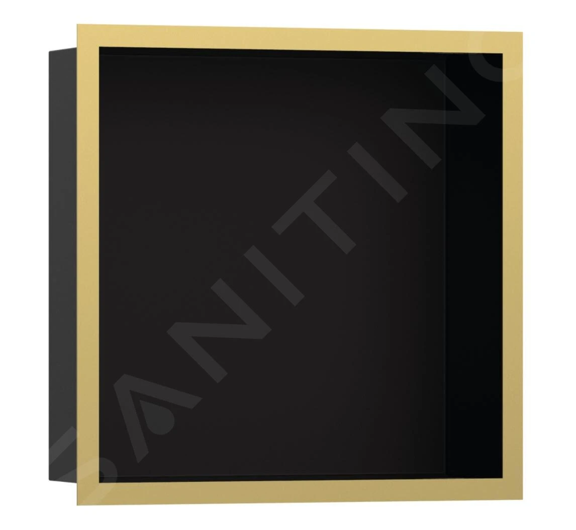 Hansgrohe XtraStoris Individual - Wandnische Mit Designrahmen, 300x300x100 Mm, Schwarz Matt/polierte Goldoptik 56098990