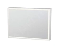 Duravit L-Cube - Spiegelschrank Mit LED-Beleuchtung, 700x1000x155 Mm, 2 Türen, Weiß LC7552000000000