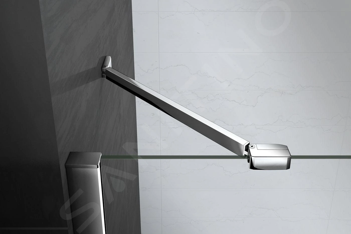 Lansanit LitLUX Brix - Duschtür Kippbar 1200 Mm, Links, Aluminium Glänzend/klares Glas H2Y-12L - Image 8