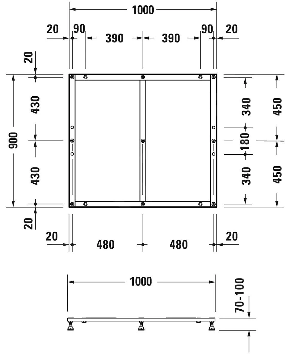 Duravit Zubehör - Duschwannenträger 1000x900 Mm 791381000000000 - Image 2