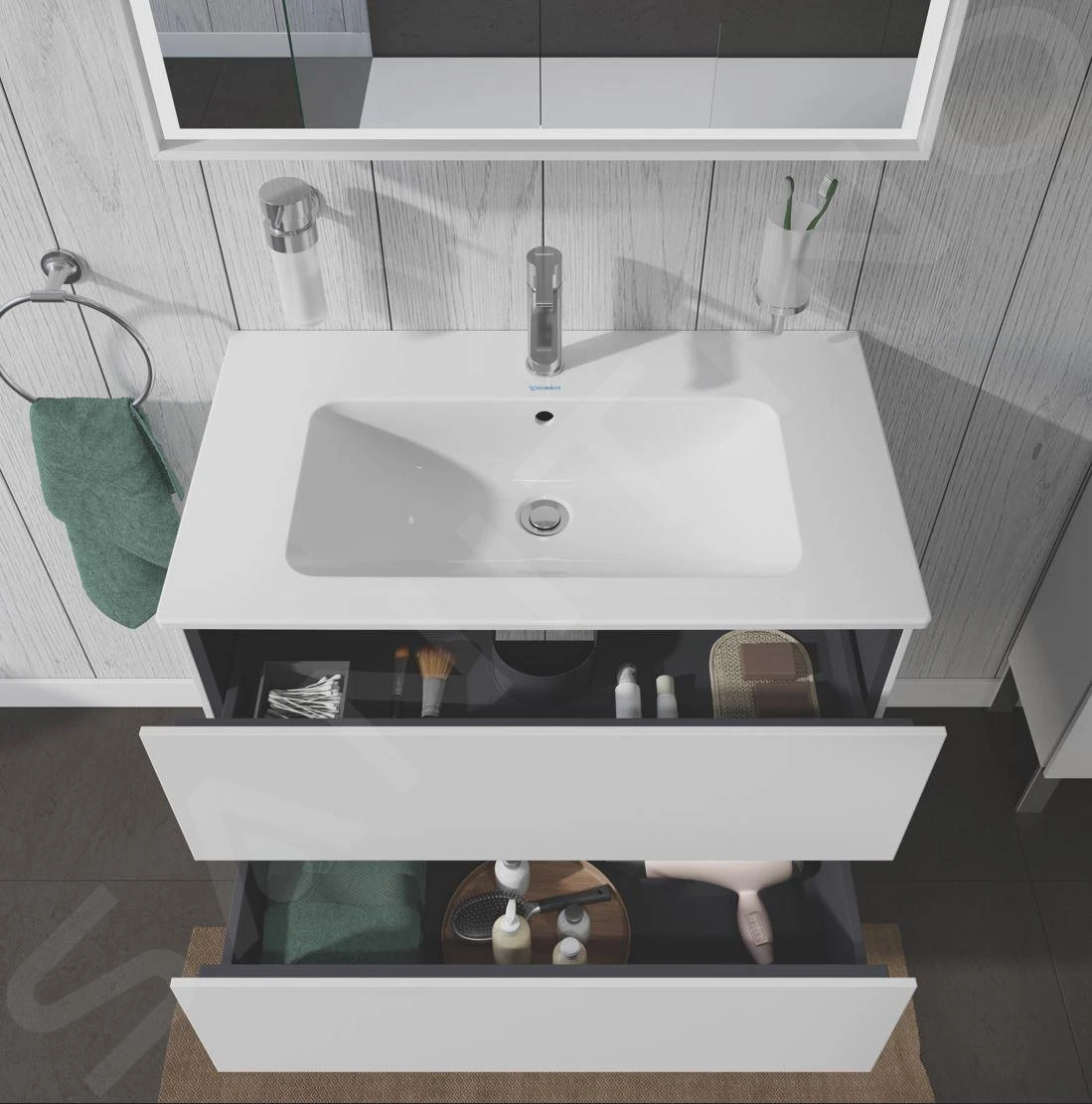 Duravit L-Cube - Waschtischunterschrank 550x820x481 Mm, 2 Schubladen, Weiß Matt LC624101818 - Image 4