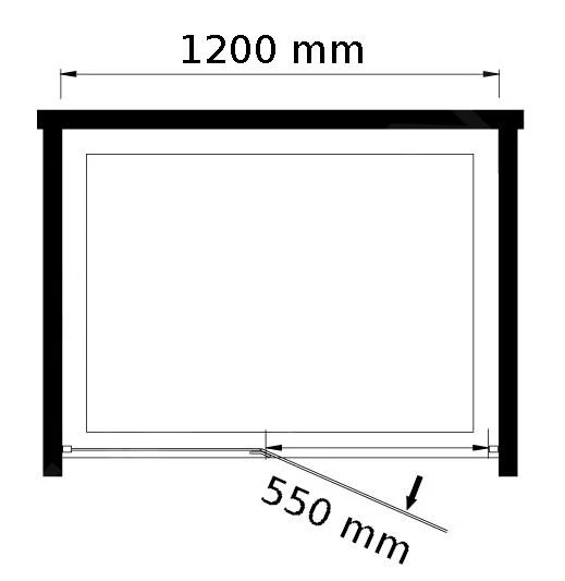 Lansanit LitLUX Brix - Duschtür Kippbar 1200 Mm, Links, Aluminium Glänzend/klares Glas H2Y-12L - Image 2