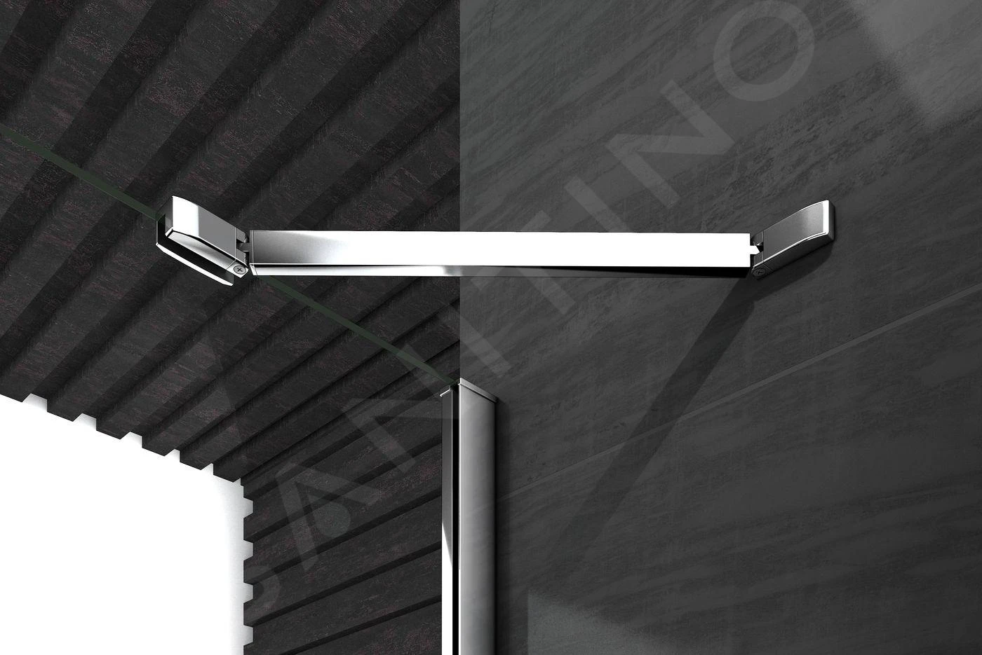 Lansanit LitLUX Brix - Feste Seitenwand 800 Mm, Aluminium Glänzend/Mattglas SPHY80 - Image 6