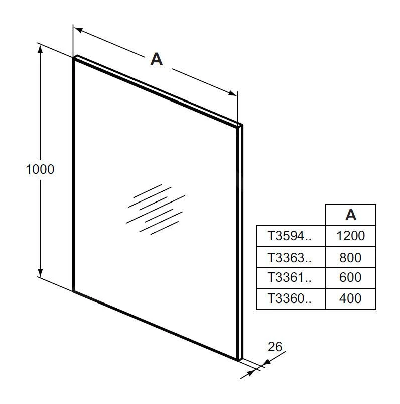 Ideal Standard Mirror&Light - Spiegel 800x1000 Mm Mit Rahmen T3363BH - Image 2