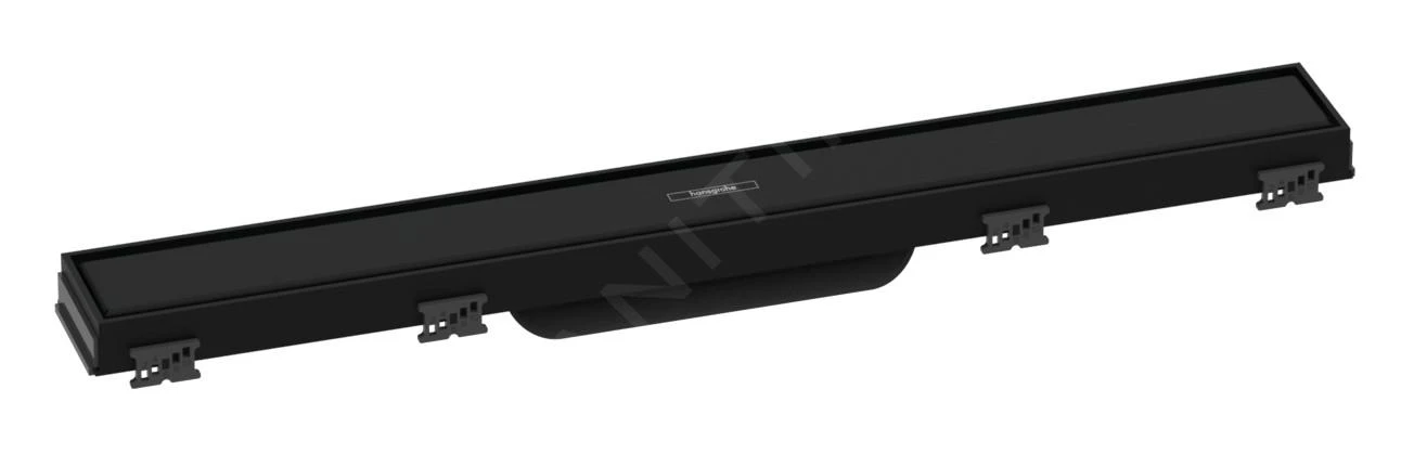 Hansgrohe RainDrain Match - Duschrinne 600 Mit Edelstahlrost, Mit Höhenverstellbarem Rahmen, Schwarz Matt 56036670