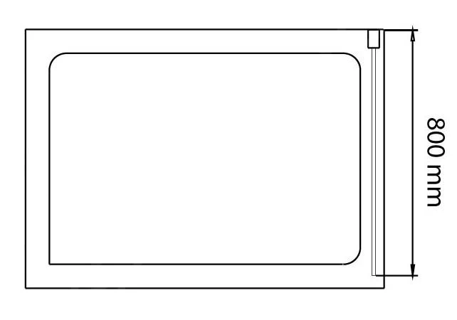 Lansanit LitLUX Brix - Feste Seitenwand 800 Mm, Aluminium Glänzend/Mattglas SPHY80 - Image 2