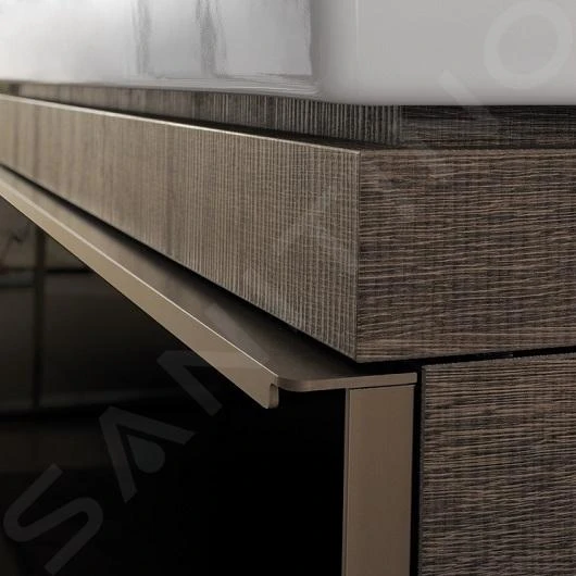 Geberit Citterio - Waschtischunterschrank 750 Mm, Schwarz Glänzend / Graubraun Eiche 500.557.JJ.1 - Image 4