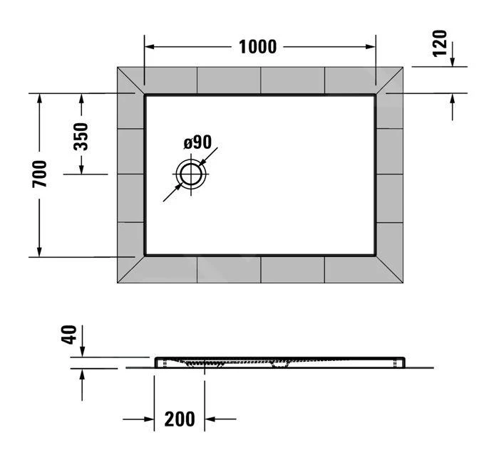 Duravit Tempano - Duschtasse 1000x700x40 Mm, Weiß 720193000000000 - Image 2