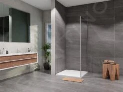 Lansanit LitIN Vati - Feste Seitenwand, 800 Mm, Aluminium Glänzend/klares Glas SPR80-6-190-C