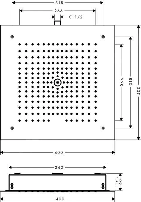 Hansgrohe Raindance E - Kopfbrause 400, EcoSmart 9 L/min, Verchromt 26253000 - Image 2