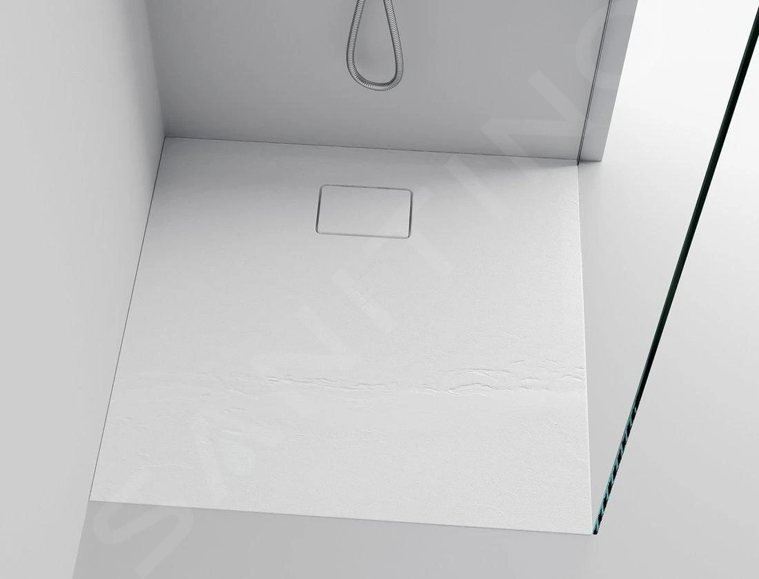 Sapho Acora - Duschwanne 900x900 Mm, Gussmarmor, Dekor Weißstein AC002 - Image 7