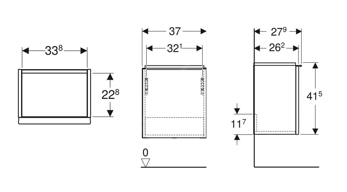 Geberit ICon - Waschtischunterschrank 37x42x28 Cm, 1-türig, Scharniere Links, Weiß Glänzend 502.301.01.1 - Image 2