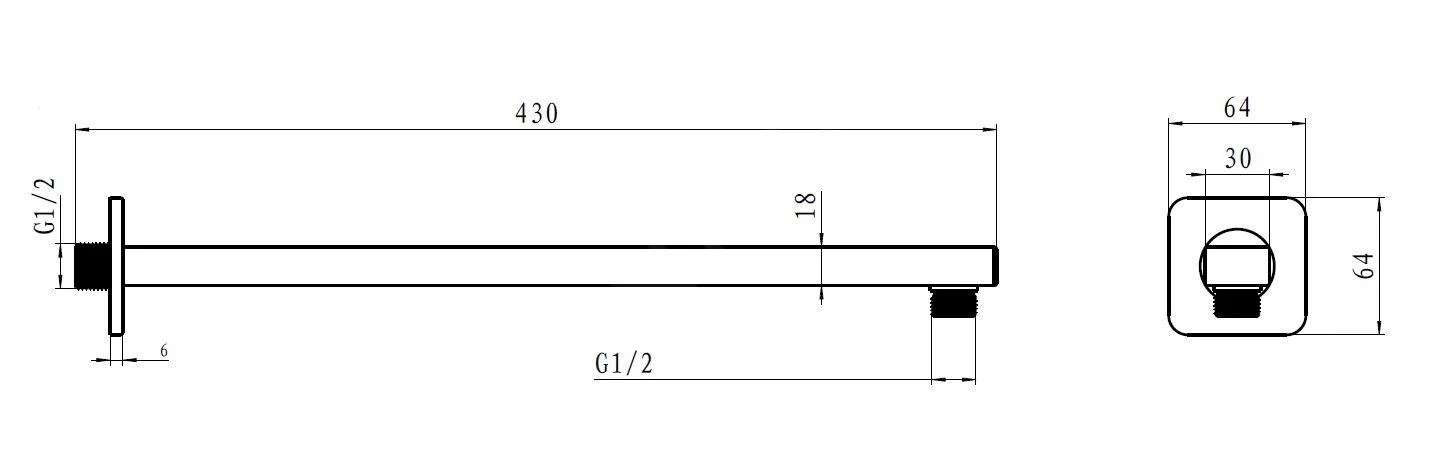 Kielle Vega - Kopfbrause 360 X 240 Mm, 1 Strahlart, Brausearm 430 Mm, Verchrommt/ Schwarz 20118SE1 - Image 7