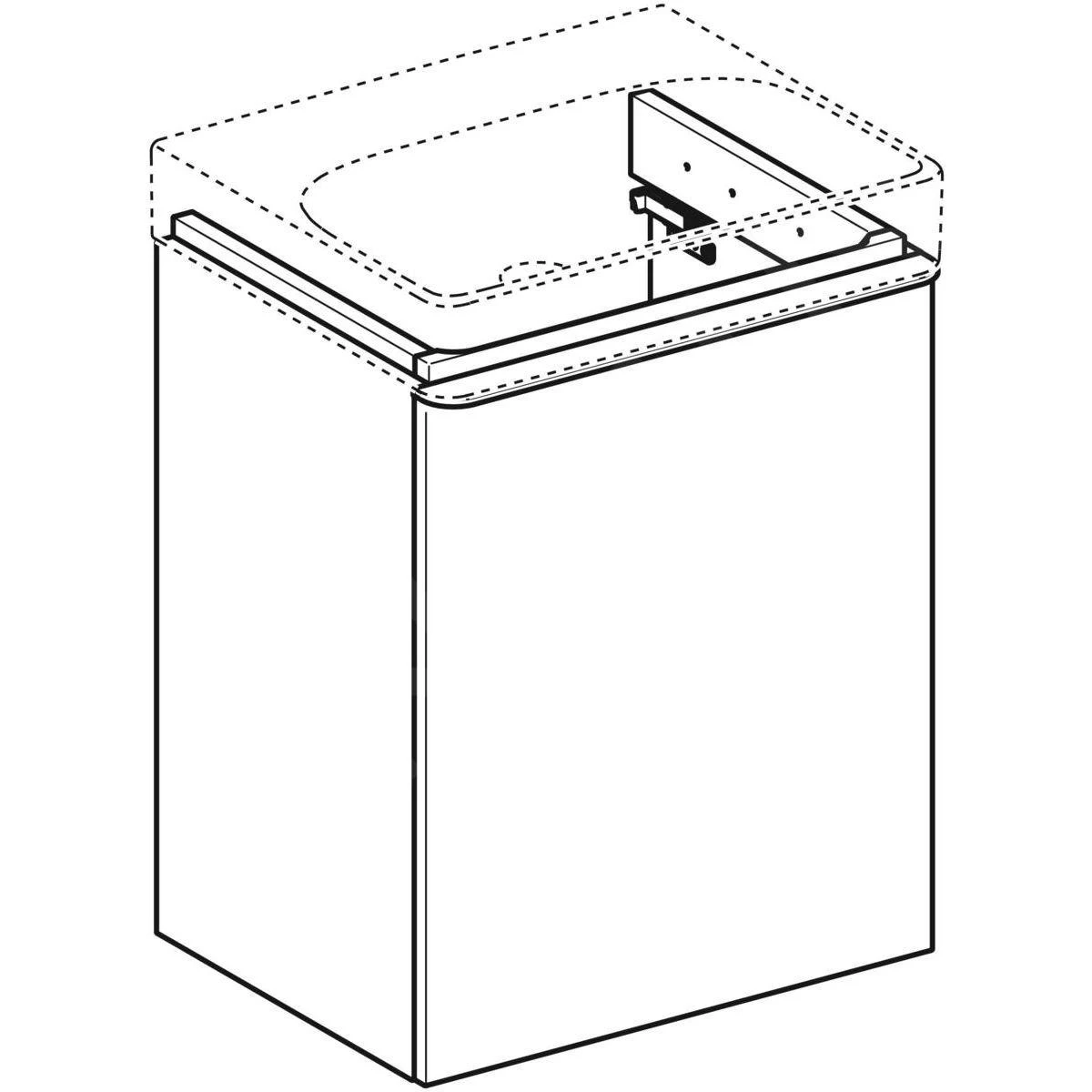 Geberit Smyle Square - Waschtischunterschrank, 492x406x617 Mm, 1 Tür, Scharniere Rechts, Weiß Glänzend/weiß Matt 500.363.00.1 - Image 3